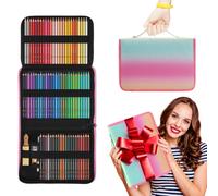 Daerthotk Colored Pencil Case 80 Slots Pencil Holder with Zipper Closure Large Capacity Pencil Case for Watercolor Pens or Markers, Pencil Case Organizer for Artist