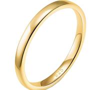 Daesar 925 Sterling Silver Promise Engagement Rings for Women, Anniversary Ring Classic Polished 2MM Wide Wedding Band Ring for Women Gold Size P 1/2