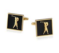 Daesar Jewelry Stainless Steel Golf Man Design Sqaure Gold Black Mens Cufflinks