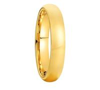 Daesar Tungsten Anniversary Rings for Women Men, Promise Ring Classic Couple 4MM Wide Simple Polished Plain Wedding Bands Rings for Men Women Gold Size Z+3
