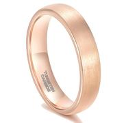 Daesar Tungsten Promise Engagement Rings for Women Men, Anniversary Ring Couple 5MM Wide Brushed Wedding Bands Rings for Men Women Rose Gold Size S 1/2