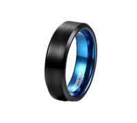 Daesar Tungsten Promise Rings for Women Men, Engagement Ring Couple Brushed Beveled Edge Wedding Bands Rings for Men Women