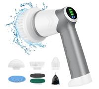 DAESUNG Electric Spin Scrubber, 2025 New Bathroom Scrubber Electric with 6 Replaceable Heads, LED Display, Electric Scrubbers for Cleaning Bathroom, Shower, Grout, Sink