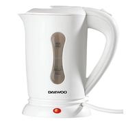 Daewoo 0.5L Plastic Travel Kettle with Auto Cut Off, Boil Dry Protection, Two White Cups Included, Lightweight and Portable with Concealed Heating Element