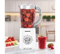 Daewoo Jug Blender with Coffee Grinder Attachment, 1500ml Capacity with 4 Speeds and Pulse Function (450W Power, 220-240v 50hz Type G, UK Plug), Perfect for Smoothies & Grinding Nuts- (White)