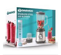 Daewoo SDA2734GE Glass Jug Blender and Grinder in Stainless Steel 1 5L