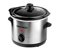 Daewoo 1.5L Mini Slow Cooker - Compact Electric Cooker with Ceramic Bowl & Glass Lid, 3 Heat Settings (Low, High, Keep Warm), Ideal for Singles, Students, Couples, Energy Efficient, Black