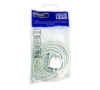 Pifco 1 Way UK 3Pin Plug 13A 250V Extension Lead with 10 Metre Cable - Neon Power On Indicator - White