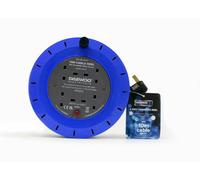 Daewoo 10M Cable Reel 4 Way Extention Lead Power Heavy Duty 10 Metres Four Gang Socket