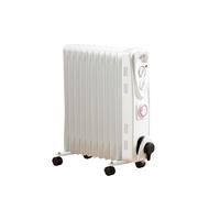 Daewoo 11 Fin Oil Filled Radiator 2500W Portable Heater 24 Hour Timer White White Single