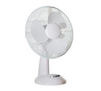 Daewoo 12 Inch Oscillating Desk Fan, 3 Speed Settings, Adjustable Tilt, Quiet Operation, Portable Cooling Fan for Home, Office, Bedroom - White