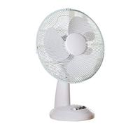 Daewoo 12-Inch Table, Portable Desk Fan for Home/Office, 3 Speed Settings & Easy-to-Use Key Switch, White, 12 Inch, COL1063