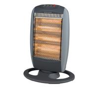 Daewoo Portable Oscillating Halogen Heater | 75 Degrees Oscillation | 3 Heat Settings | Tip Over Cut-Out | Instant Heat Glow | Ideal For Homes And Offices | 1200W - Black/Grey HEA1416