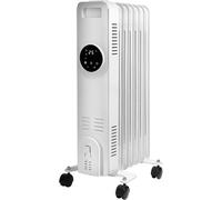Daewoo Oil Filled Radiator, 1500W, Ideal For Small To Medium Rooms, Enhanced Safety Features, Timer And Adjustable Thermostat, LED Display And Remote Control, Portable With Cord Storage, White