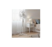 Daewoo 16" White Pedestal Fan Adjustable Oscillating Floor Fan Free Standing 3 Speed Cooling Fan