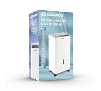 Daewoo 16L Dehumidifier with Air Purifier, 4 Modes (Dehumidify/Laundry/Silent/Fan), Digital LED Display, 2L Tank with Continuous Drainage, Portable Design with Wheels - Ideal for Damp & Allergy Relief