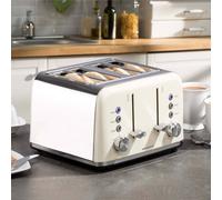 Daewoo Kensington Cream 4 Slice Toaster Stainless Steel SDA1585GE 3yr Warranty