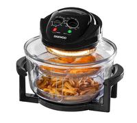 Daewoo 17L Halogen Air Fryer Oven with Extender Ring, 2025 Model - Large Family Capacity, Self-Cleaning, Adjustable Temp & Timer, Includes Racks, Mesh Baskets, Tongs & Accessories