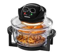Daewoo 17L Halogen Air Fryer Oven with Extender Ring, 2025 Model - Large Family Capacity, Self-Cleaning, Adjustable Temp & Timer, Includes Racks, Mesh Baskets, Tongs & Accessories