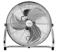 Daewoo 18” Floor Fan, 3 Speed Settings, Tilt Up And Down, Stainless Steel Blades, Non Slip Feet, Carry Handle, Instant Cool Air For Home, Office Or Gym Use, Silver Chrome For A Stylish Look