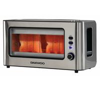 Daewoo 2 Slice Glass Toaster, Clear Viewing Window, Wide Slot for Larger Brea...
