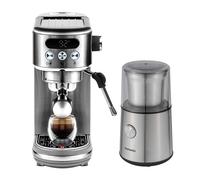 Daewoo 20 Bar Digital Compact Espresso Coffee Maker & Coffee Grinder