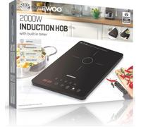 Daewoo 2000W Electric Single Induction Hob with Built-In Timer & Digital Display
