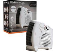 Daewoo 2000W Portable Electric Fan Heater 2 Heat Settings Safety Cut-Out White [EEK: A+]