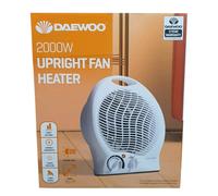 Daewoo 2000W Upright Fan Heater | Portable Electric Space Heater - 2 Heat ROUND
