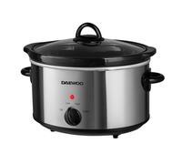 Daewoo 3.5L Slow Cooker - Compact Electric Cooker with Removable Ceramic Bowl & Glass Lid - 3 Heat Settings (Low, High, Keep Warm), Energy Efficient, Ideal for Small Families & Meal Prep, Black