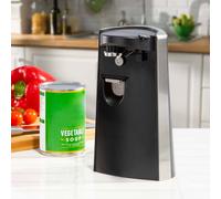 Daewoo 3-In-1 Electric Tin Can Opener And Knife Sharpener Bottle Opener Hands Free 60W In Black Black