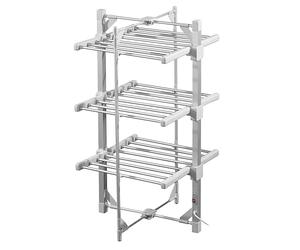 Daewoo 3-Tier Foldable Heated Clothes Airer with Cover - Compact, Space-Saving Electric Drying Rack for Fast, Energy-Efficient Indoor Laundry Drying