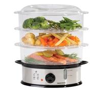 DAEWOO 1200W 3 TIER FOOD STEAMER WITH RICE BOWL