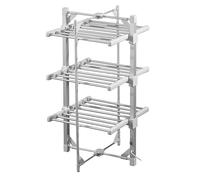 Daewoo 3-Tier Foldable Heated Clothes Airer with Cover - Compact, Space-Saving Electric Drying Rack for Fast, Energy-Efficient Indoor Laundry Drying