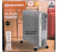 DAEWOO 3000W 13 FIN OIL FILLED RADIATOR WHITE -BLACK- SAFE ENERGY THERMOSTAT