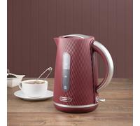 Daewoo 3000W 'cascade' Fast Boil Electric Kettle Modern Ribbed Matt Finish In Dark Red Dark Red