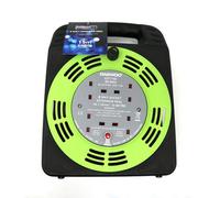 Daewoo 4 Gang Way Socket Outlets & 15 Metre Extension Lead Heavy Duty Cord Cable Reel