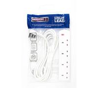 Daewoo Extension Lead, 4 Gang, 5 Metre, White