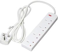 Pifco 4 Way Gang Power Mains Extension Lead Cable 2M Metre British Approved 13A Amps