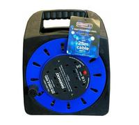 25M Daewoo Mains Power Extension Cable Reel 4 Socket/Freestanding-Green/Heavy Duty