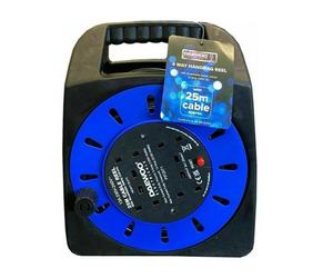 Daewoo 4 Way Socket Outlet 25M Electrical Extension Reel Cable Lead Freestanding Heavy Duty