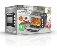 DAEWOO Countertop Oven with Hot Plates & Rotisserie - 3000W, 42L, Extra-Large, Compact & Space Saving, 2 Hot Plates, SDA1610GE