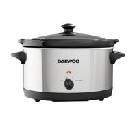 Daewoo 6.5L Slow Cooker - Large Family Size Electric Cooker with Removable Ceramic Pot & Glass Lid, 3 Heat Settings (Low, High, Keep Warm), Energy Efficient, Ideal for Stews & Curries, Black