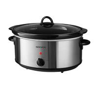Daewoo 6.5L Slow Cooker - Large Family Size Electric Cooker with Removable Ceramic Pot & Glass Lid, 3 Heat Settings (Low, High, Keep Warm), Energy Efficient, Ideal for Stews & Curries, Black