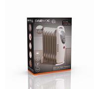 Daewoo 6 Fin 800W Oil Filled Radiator Portable Mini Electric Heater w Thermostat