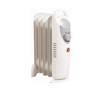 Daewoo Mini Oil Filled Radiator 650W 5 Fin Portable Heater Adjustable Thermostat White