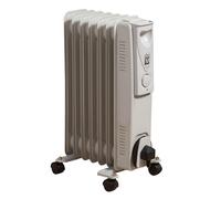 Daewoo 7 Fin Oil Filled Radiator 1500W Portable Electric Heater 3 Heat Settings White