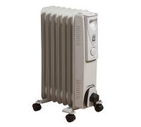 Daewoo 7 Fin Oil Filled Radiator 1500W Portable 3 Heat Settings White White One Size