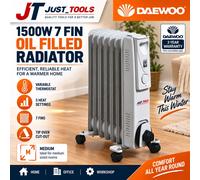 DAEWOO HEA1130 Portable Oil-Filled Radiator - White, White