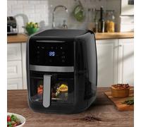 Daewoo 8L Digital Air Fryer with Viewing Window & Divider - Dual Zone Cooking, 6 Presets, LED Display, Shake Reminder - Oil-Free Healthy Cooking, Family Size, Roast, Bake, Dehydrate